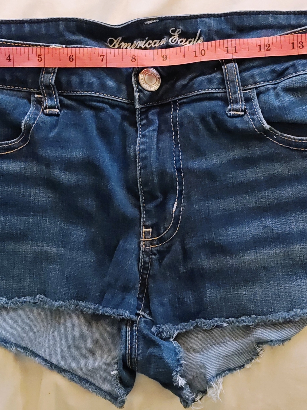 American Eagle Blue Distressed Denim Cutoff Shorts